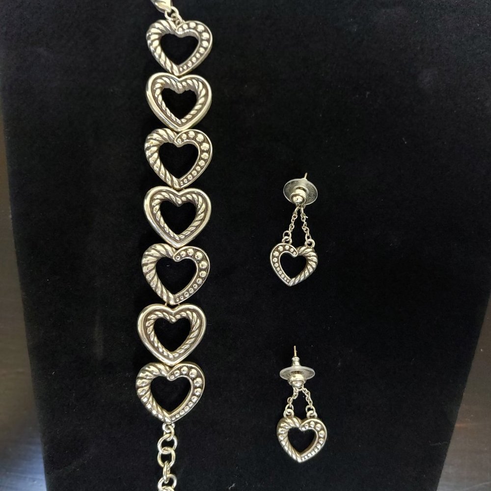 Brighton two twist heart bracelet and earrings